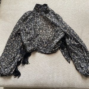 Zara Fringe Paisley Top
